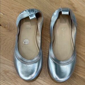 Girls silver ballet flats, size 2